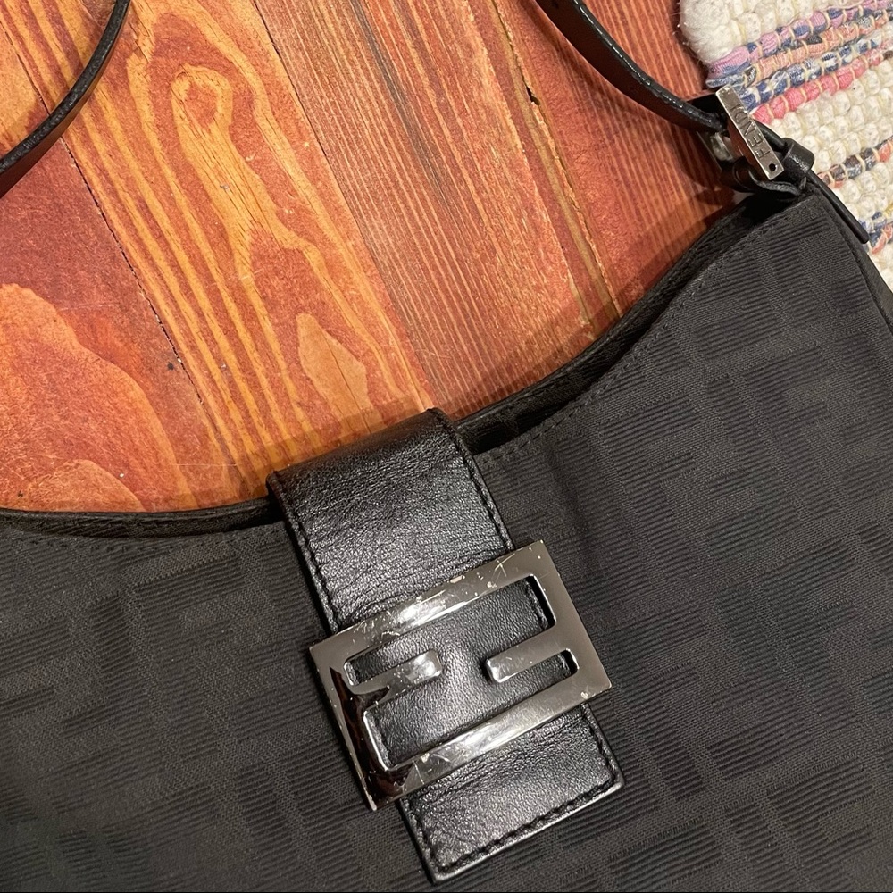 FENDI Zucca Print FF Monogram Mama Baguette Black - Picture 13 of 13
